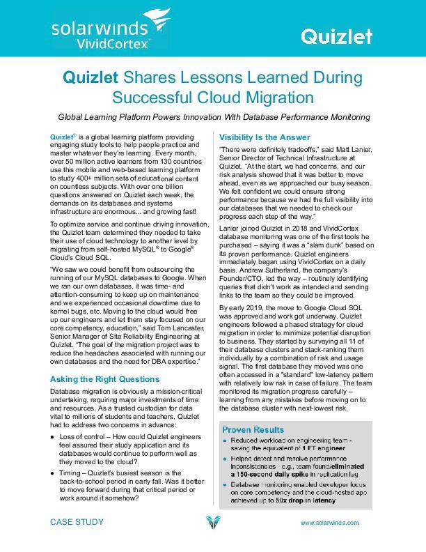 Quizlet navigates cloud migration and improves service for 50 million