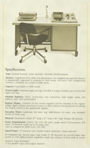 The PDS-1020, one of the earliest desk-sized computers. It had 2048 bits of RAM. Not Kb not Mb, just bits!