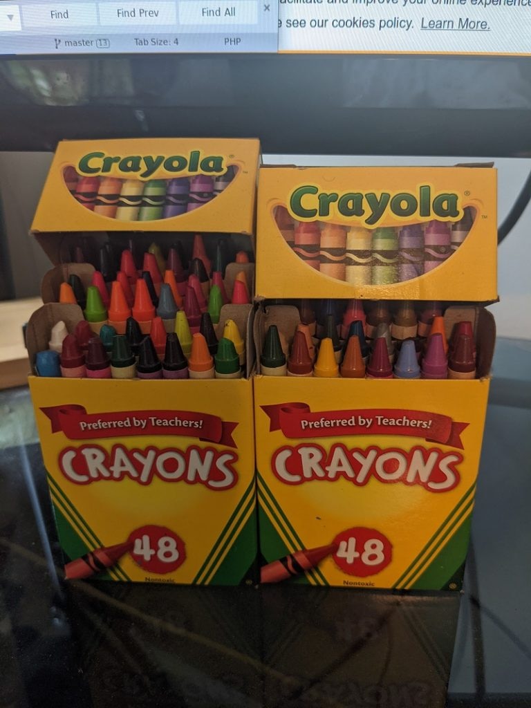 I got the crayons after reading an essay by Robert Fulghum in “All I Really Need to Know I Learned in Kindergarten.” 