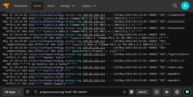Papertrail aggregated log filter