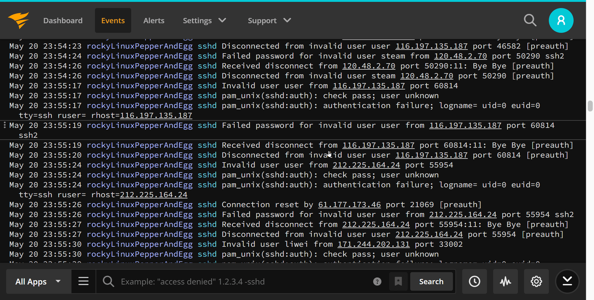 Papertrail IP address filter image