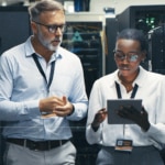 Two people walking together