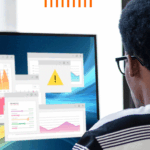 An employee studies observability issues on a screen