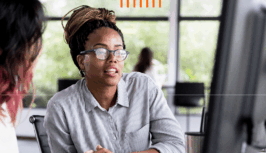 Employee discussing ITSM at work