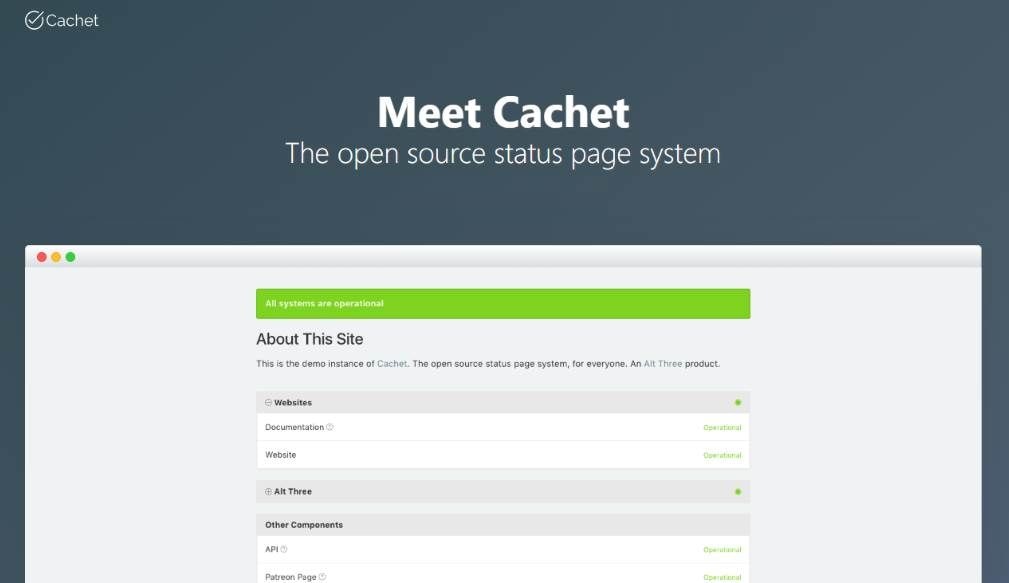 Cache Open Source Status Page